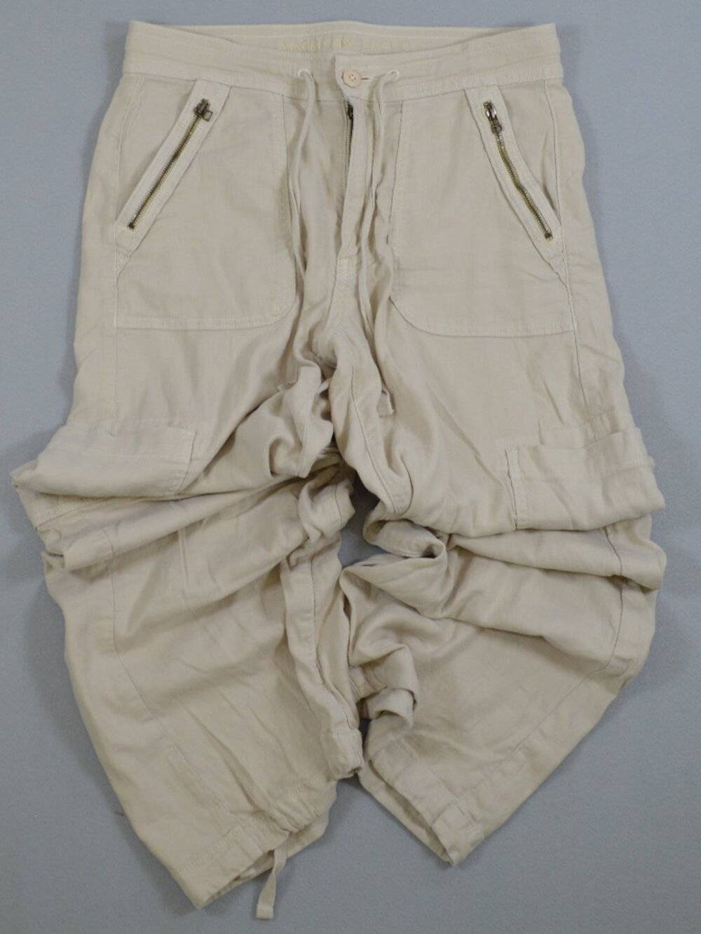 American Eagle Outfitters Cream Wide-Leg Pants